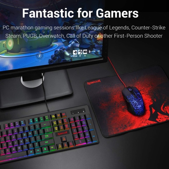 Redragon S107 Gaming Essentials 3-in-1 Set Keyboard/Mouse/Mouse new sealed - Picture 9 of 9